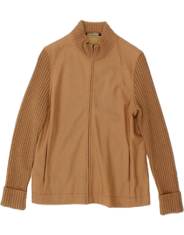 Time-Limited Offer LAURA ASHLEY Womens Bomber Jacket UK 16 Large Brown Wool