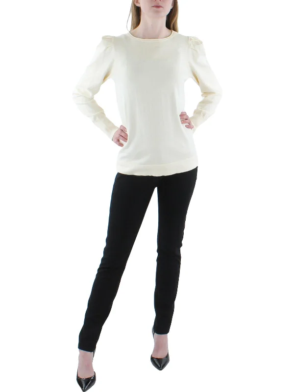 Weekend Specials to Relish Womens Cashmere Shirred Shoulder Pullover Top