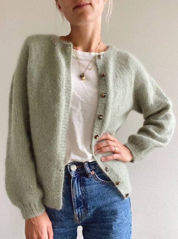 Amazing Value Novice Cardigan Mohair Edition from PetiteKnit, silk mohair yarn kit (ex pattern)