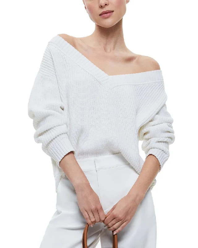 Year-End Clearance alice + olivia Alita Relaxed Wool-Blend Pullover