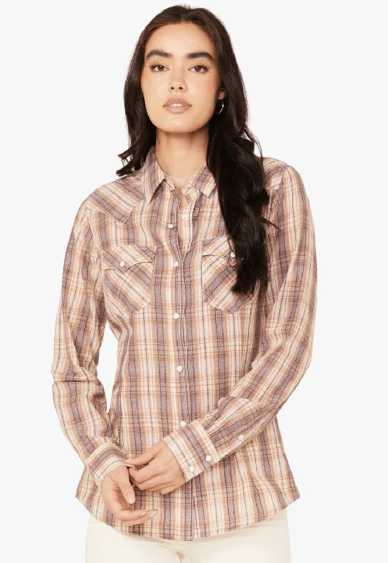 Sneak Peek Sale Wrangler Womens Western Snap Long Sleeve Shirt