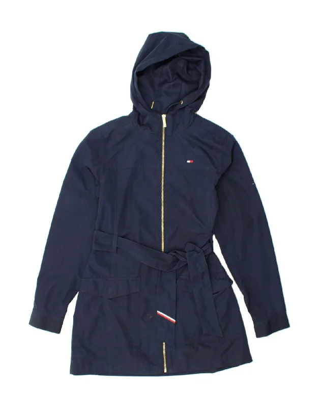 Weekend Discounts to Enjoy TOMMY HILFIGER Womens Hooded Raincoat UK 12 Medium Navy Blue Weekend Discounts to Enjoy TOMMY HILFIGER Womens Hooded Raincoat UK 12 Medium Navy Blue