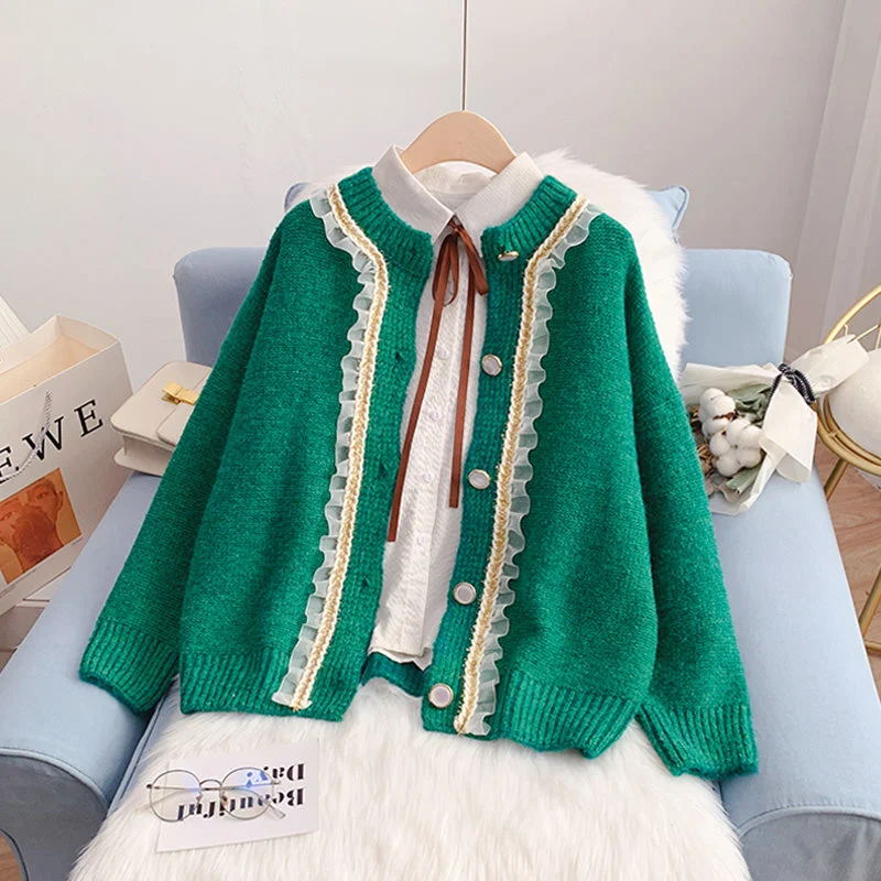 Don’t Miss Out French Vintage sweater women's design sense niche cardigan  4975