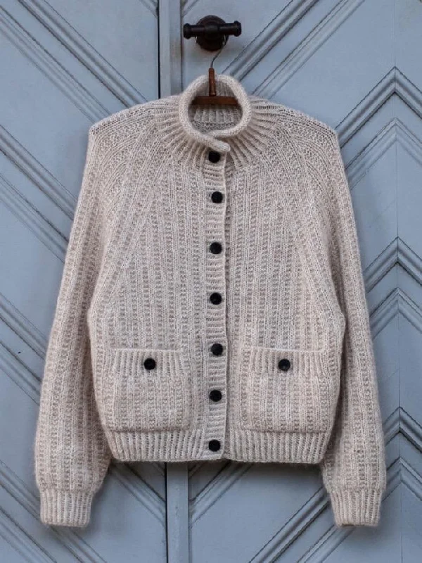 While Supplies Last Ribbed Raglan cardigan by Anne Ventzel in Önling No 2 + Silk mohair yarn kit (ex pattern)