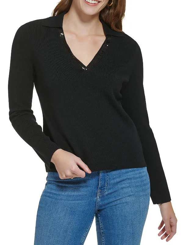 Buy More, Save More Plus Womens Embellished V-Neck Pullover Sweater