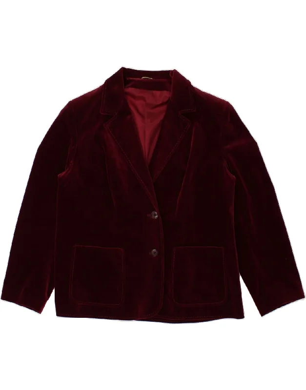 Weekend Deals to Brighten Your Day VINTAGE Womens 2 Button Blazer Jacket UK 18 XL Burgundy Cotton Weekend Deals to Brighten Your Day VINTAGE Womens 2 Button Blazer Jacket UK 18 XL Burgundy Cotton