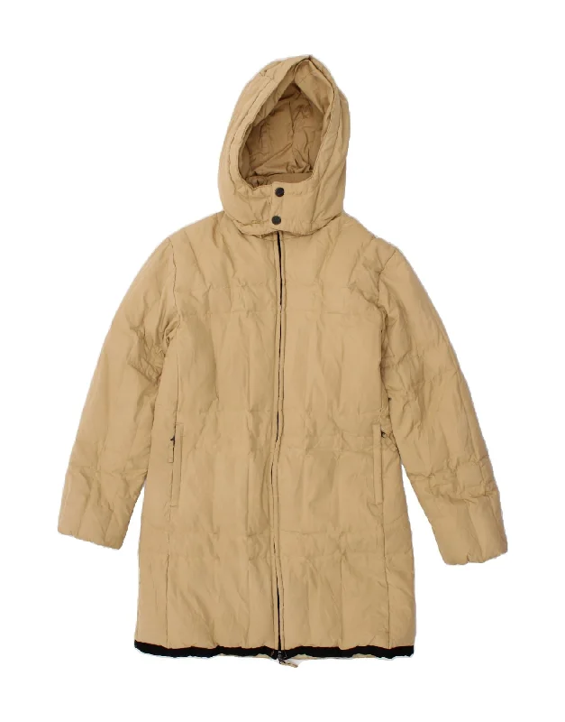 Take Advantage SLAM Womens Hooded Padded Coat UK 10 Small Beige Polyester