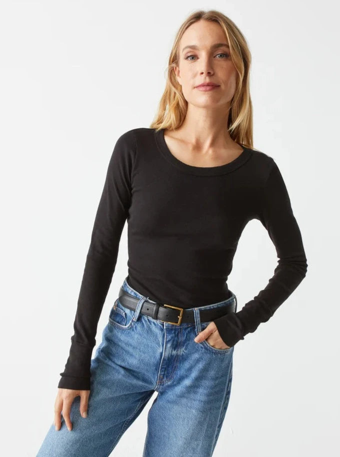 Must-Have Deals Legacy Supima Tee with Raw Edge - Black