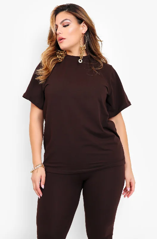Online Only Essential Longline Top - Brown