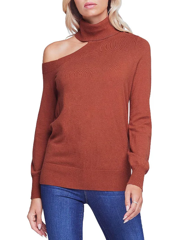 Best Choice Womens Ribbed Trim One Shoulder Sweater