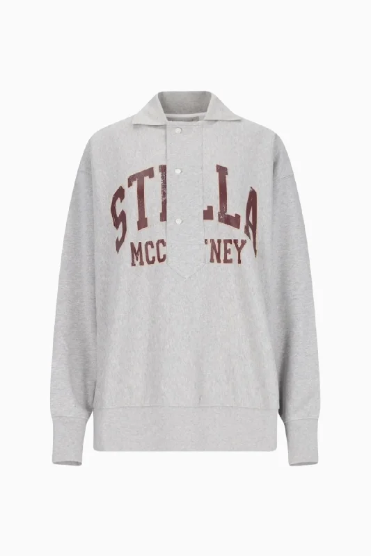 Savings Spectacular Stella McCartney Varsity Polo Sweatshirt - Light Grey Melange