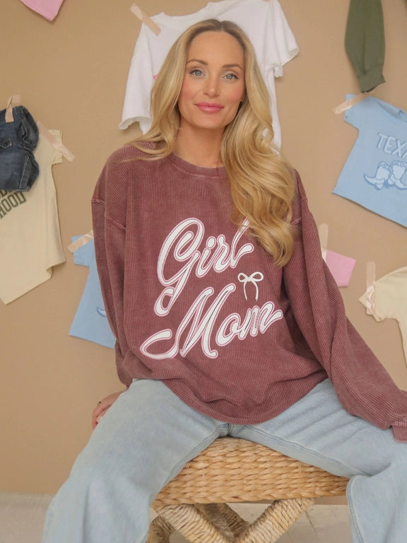 Limited Stock Girl Mom Script Corded Sweatshirt