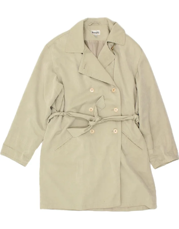 Unbeatable Prices VINTAGE Womens Trench Coat UK 16 Large Beige Polyester
