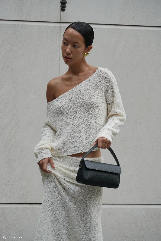 Weekend Savings Extravaganza Petra Long Sleeve Knit Crop Top - Ivory