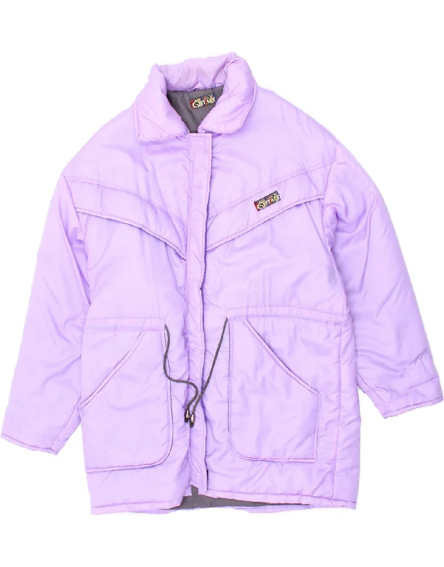 Price Cut VINTAGE Womens Padded Coat UK 18 XL Purple
