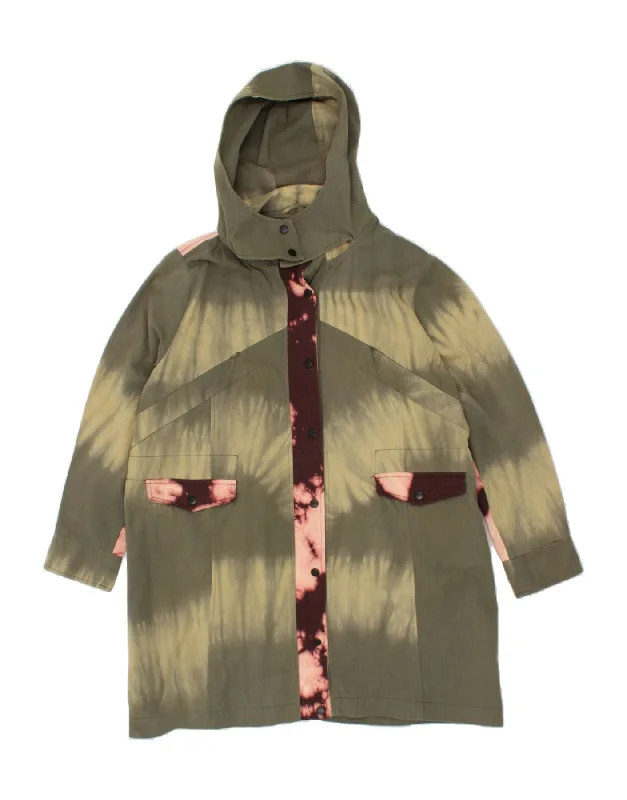 Markdown Madness DESIGUAL Womens Graphic Hooded Overcoat UK 16 Large Green Tie Dye Cotton Markdown Madness DESIGUAL Womens Graphic Hooded Overcoat UK 16 Large Green Tie Dye Cotton