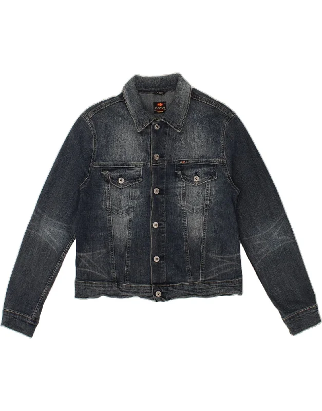 Instant Discount ENERGIE Womens Denim Jacket UK 16 Large Navy Blue Cotton