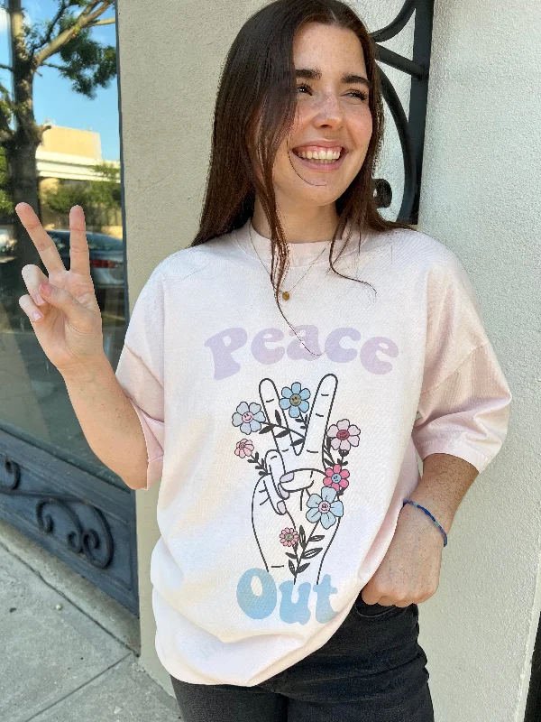 Bonus Offer The Peace Out Oversized Graphic T-Shirt