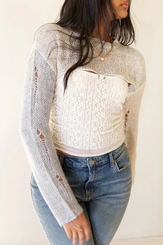 Amazing Deals Center Stage Color Block Knit Bolero