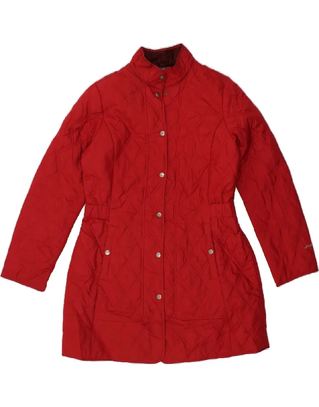 Quick Sale EDDIE BAUER Womens Quilted Overcoat UK 16 Large Red
