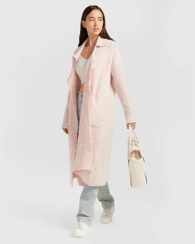 Lowest Prices Born To Run Sustainable Sweater Coat - Pale Pink