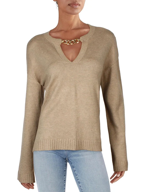 Weekend Offers That Amaze Womens Keyhole Neck Chain Pullover Sweater