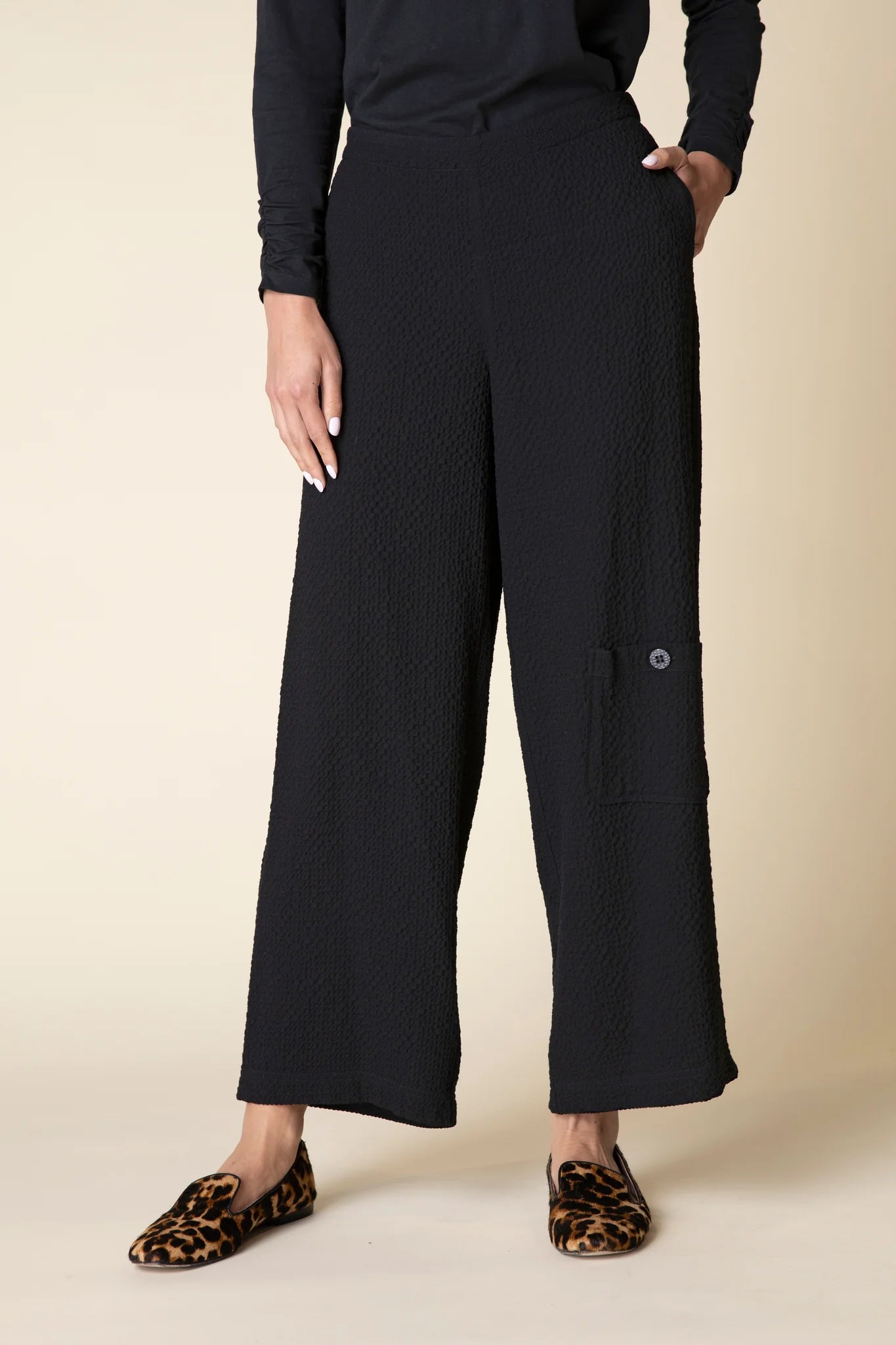 Price Fest Habitat, 21378 Flat Front Ankle Pant, Black