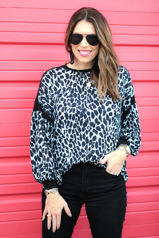 Customer Appreciation Sale Letty Leopard Balloon Sleeve Top
