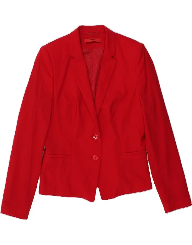 Stock Up and Save HUGO BOSS Womens 2 Button Blazer Jacket UK 12 Medium Red Virgin Wool