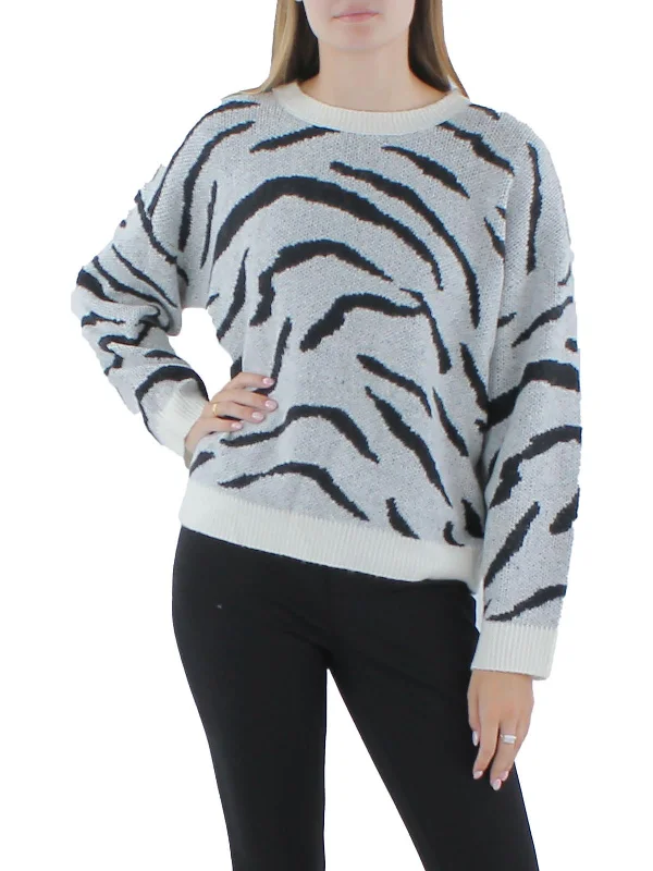 Flash Deal Derby Zebra Womens zebra Acrylic Pullover Sweater