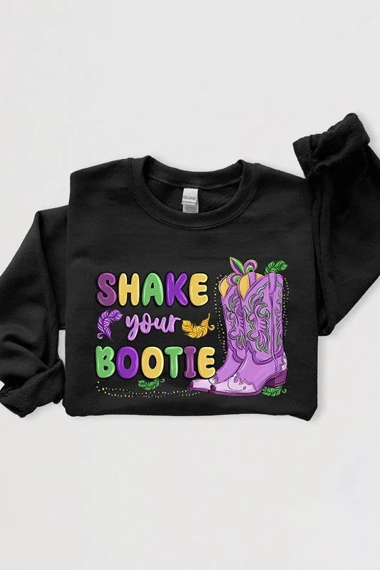 Overstock Clearance Shake Your Bootie Mardi Gras Graphic Fleece Sweatshirt