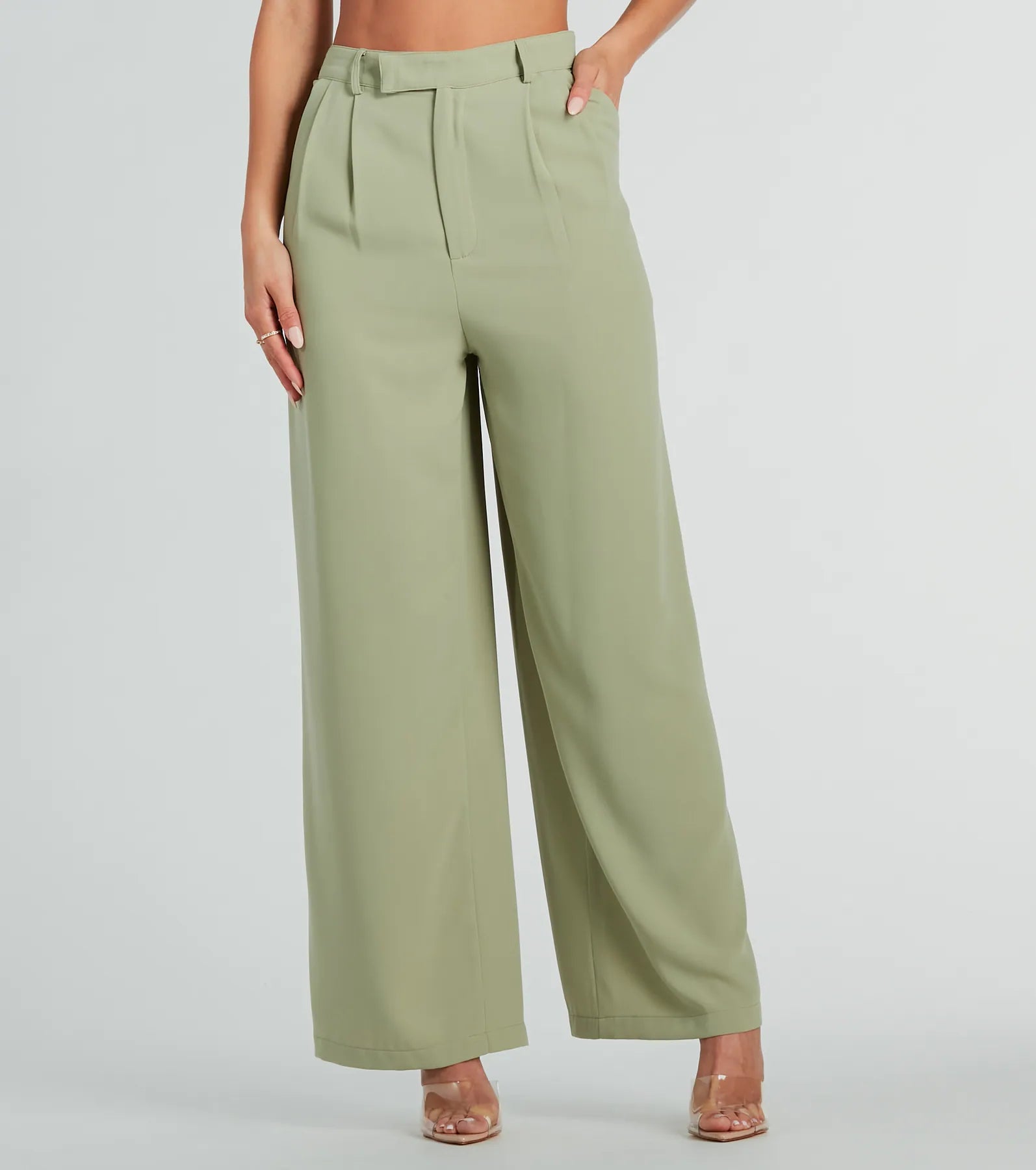 Huge Discounts Like Clockwork High-Rise Wide-Leg Trouser Pants