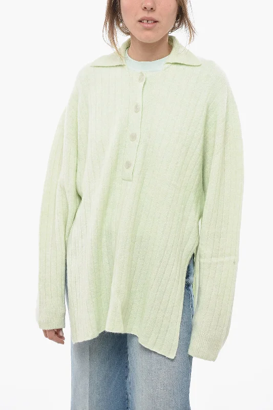 Sneak Peek Sale Rus Wool Blend Sweater with Polo Neck