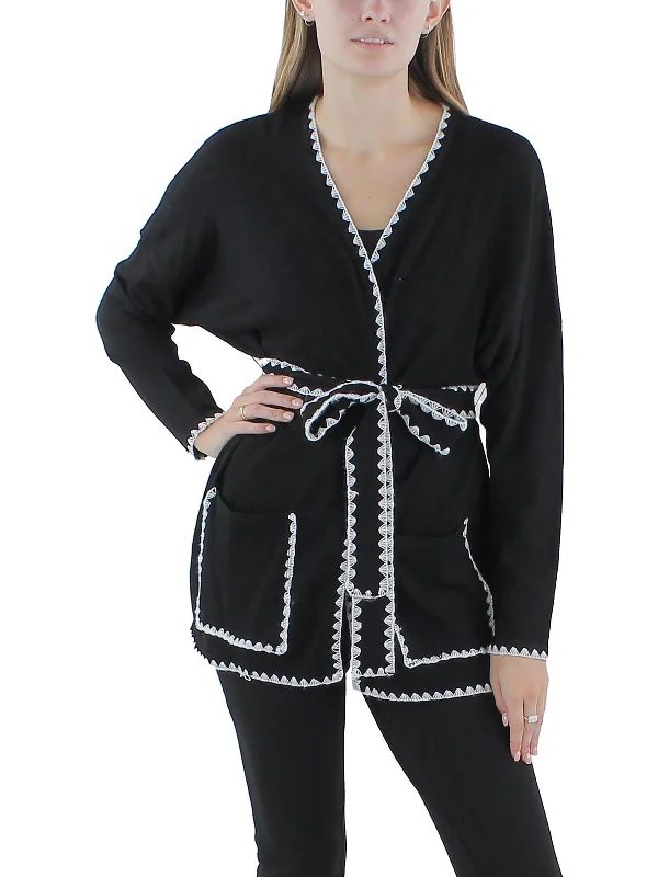 Weekend Deals to Make You Smile Womens Knit Belted Duster Sweater