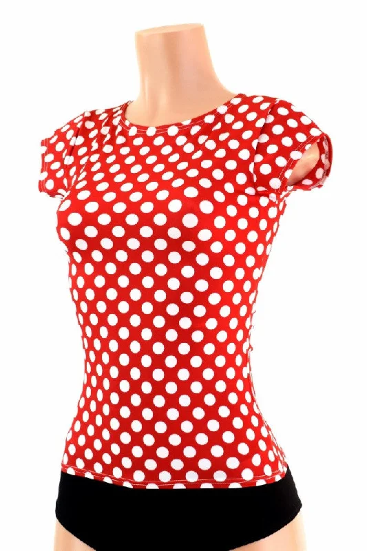 Weekend Savings Spectacular Full Length Red & White Polka Dot Top