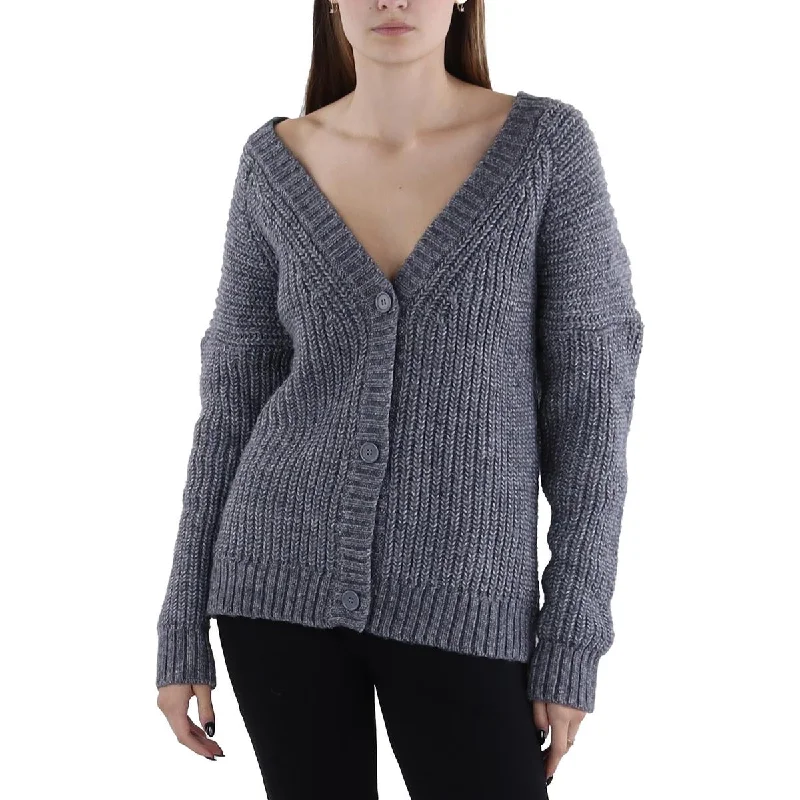Reduced Prices Womens Button-Down Heathered Cardigan Sweater