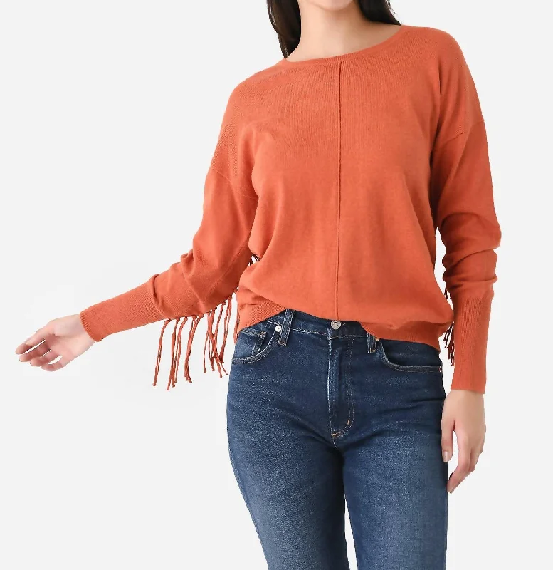 Fantastic Offers Fringe Sweater In Amber