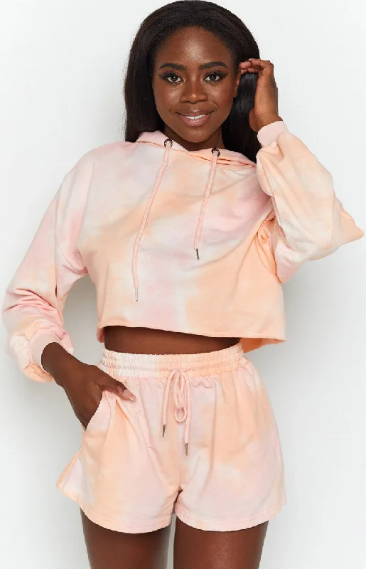 Weekend Offers That Sizzle No Halo Raw Hoodie Pink Tie Dye