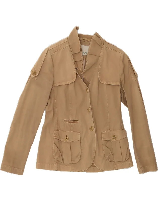 Unwind with Weekend Discounts HENRY COTTONS Womens 3 Button Blazer Jacket IT 42 Medium Beige Cotton Unwind with Weekend Discounts HENRY COTTONS Womens 3 Button Blazer Jacket IT 42 Medium Beige Cotton