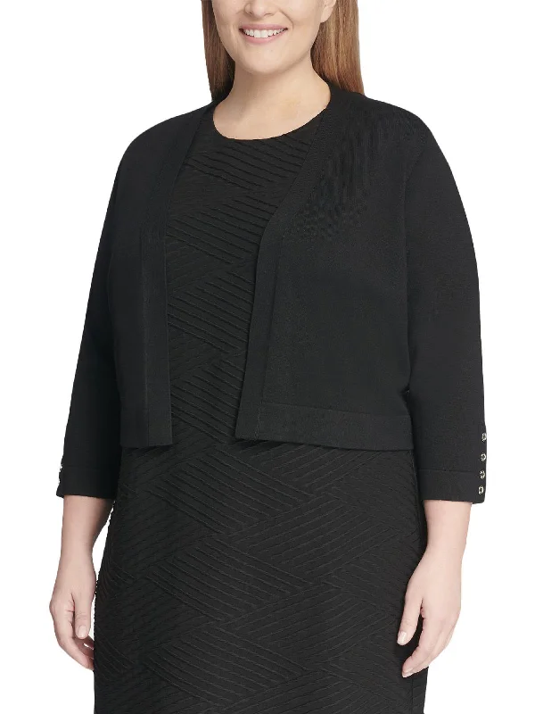 Online Exclusive Plus Womens Knit Open Front Shrug Sweater