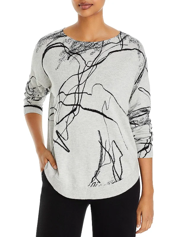 Savings Galore Womens Printed Crewneck Pullover Sweater
