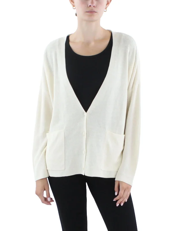 YEAR-End Clearance Womens Linen Blend Organic Linen Cardigan Sweater