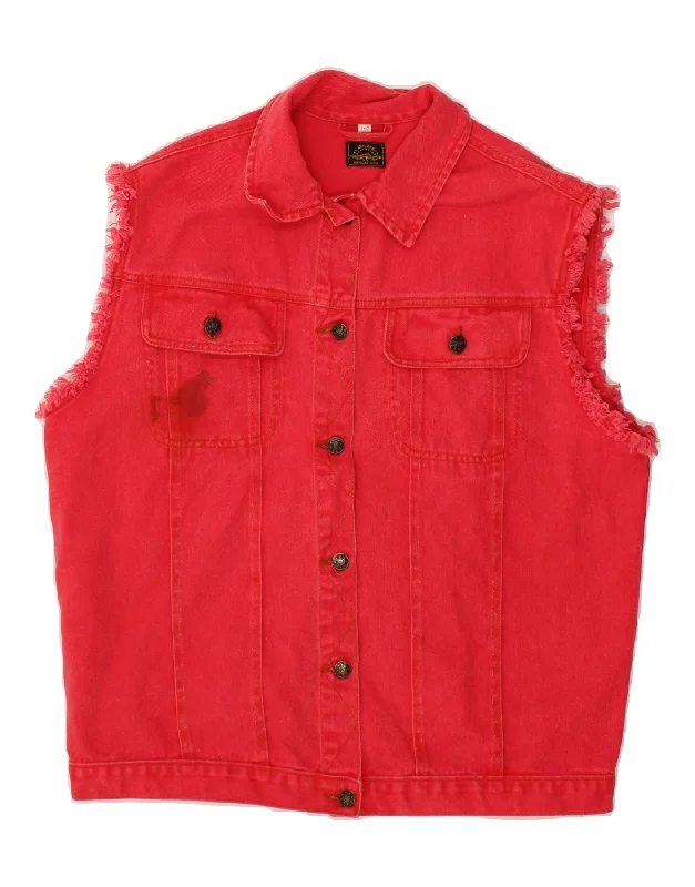 Closeout ARIZONA Womens Denim Gilet UK 16 Large Red Cotton