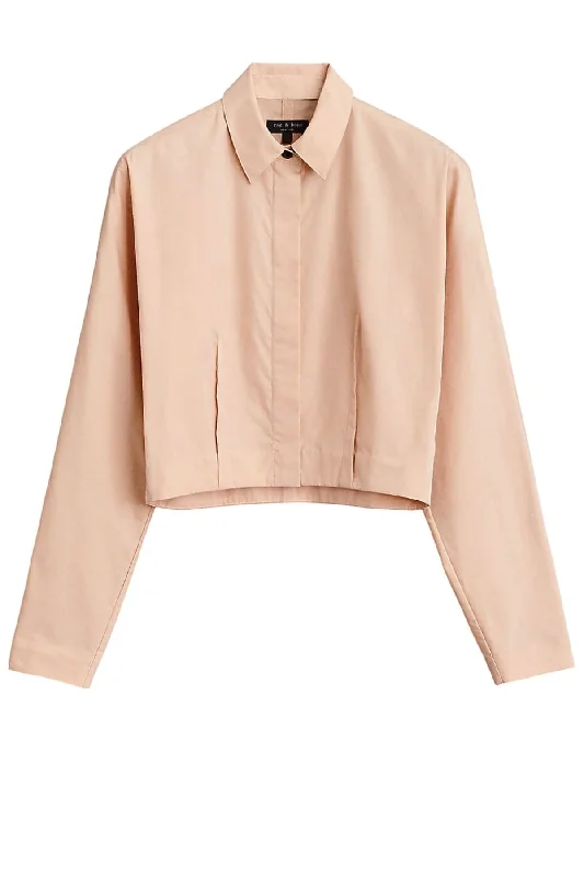 Daily Special Rag & Bone Morgan Cropped Shirt - Light Sand