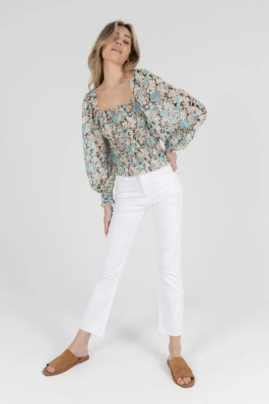 Don’t Miss Out Zibi London Lexi Smocked Blue Blouse