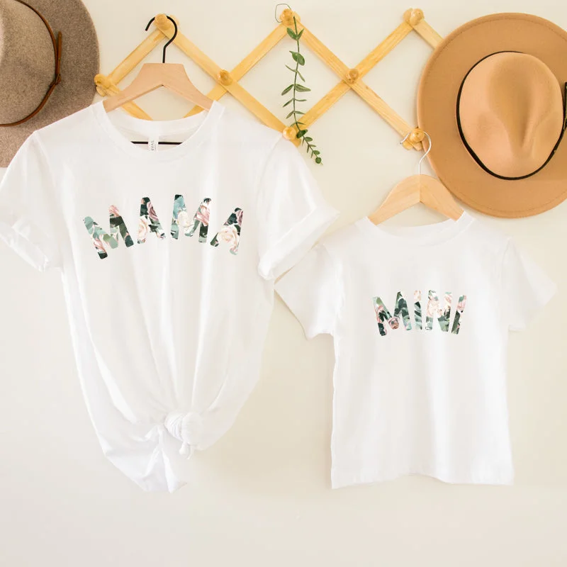 Weekend Special Mama & Mini Floral Matching White T-Shirts