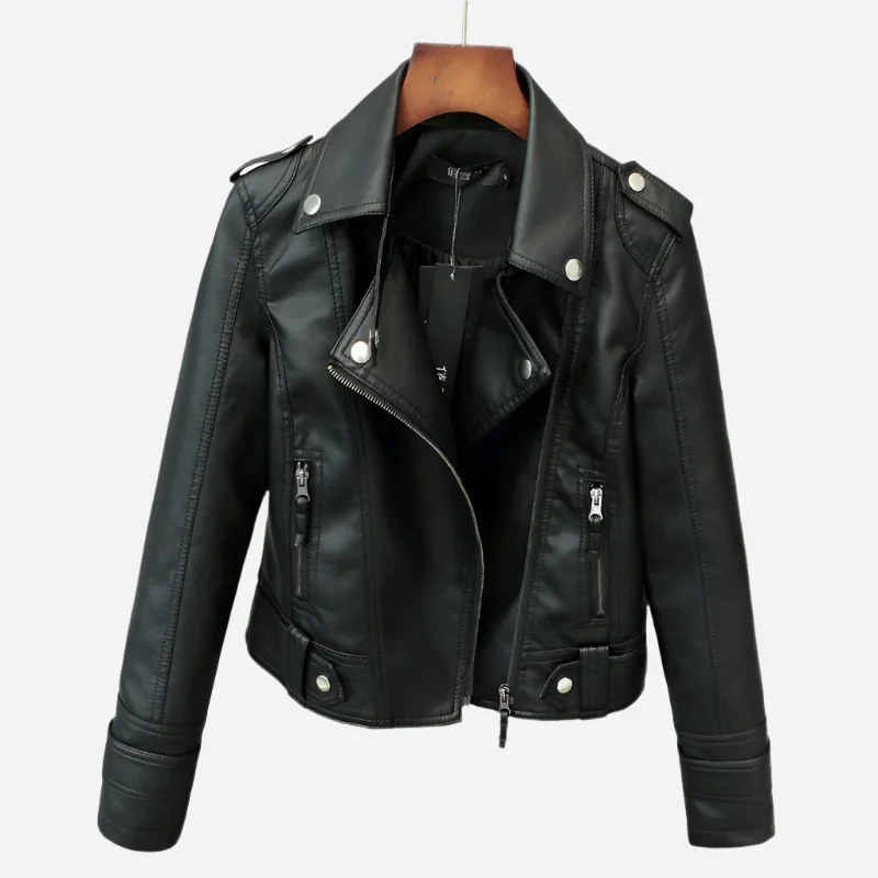 Weekend Deals That Amaze Fashionable Slim Leather Coat Pu Coat For Ladies
