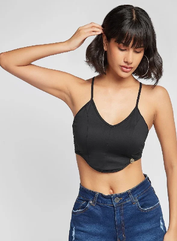 Price Reduction TOP PARADISE-BLACK