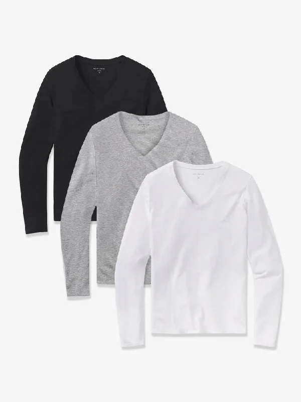 New Markdowns Long Sleeve V-Neck Tee Marcy 3-Pack