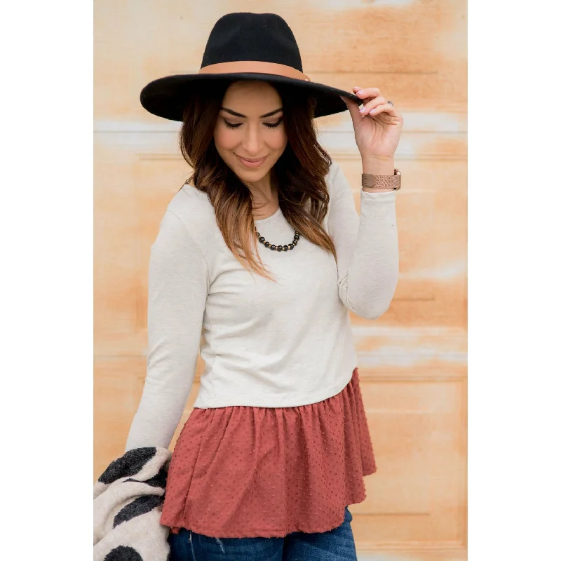 Weekend Bargains to Celebrate Textured Dot Bottom Sweatshirt